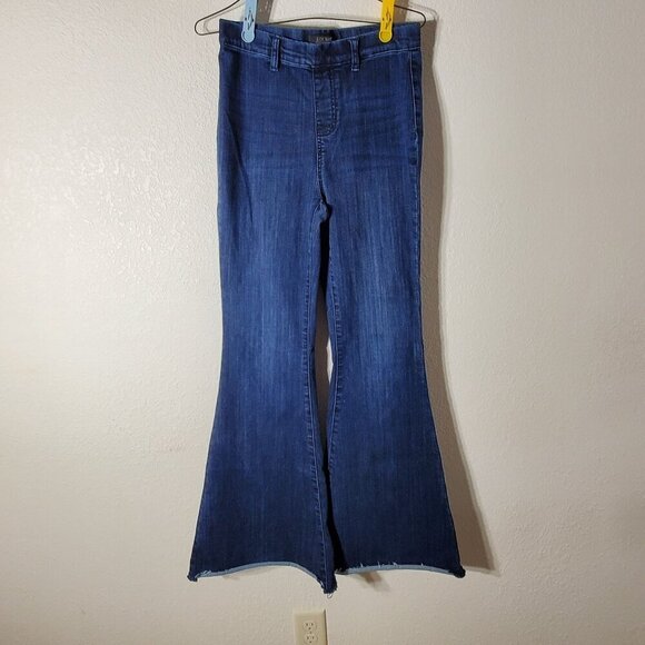 Judy Blue Womens Pull on Super Flare Jeans Size 7/28 Denim Raw Hem JB88136 - Picture 2 of 14